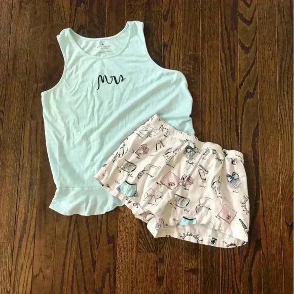 Kate Spade S “Something Blue, Borrowed, Used, New” Mrs./Bride Pajama Set - VGUC - Picture 2 of 13